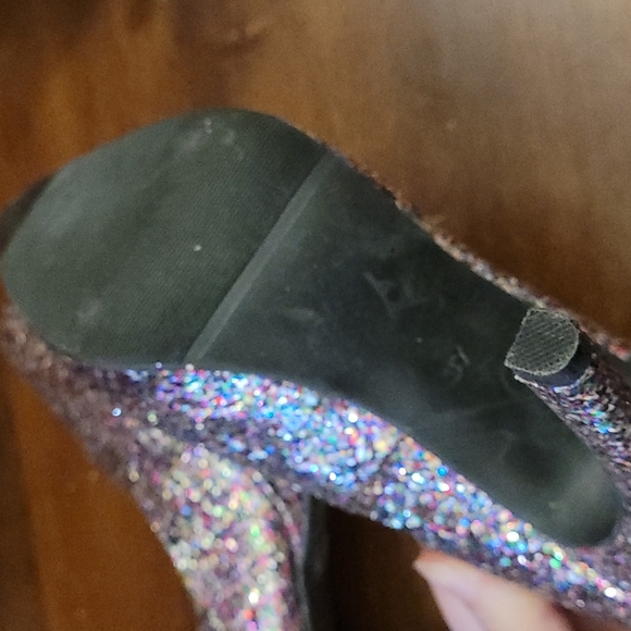 Divided High Heel Metallic Pumps Pink Purple Silver Shoes  6 - Picture 7 of 9